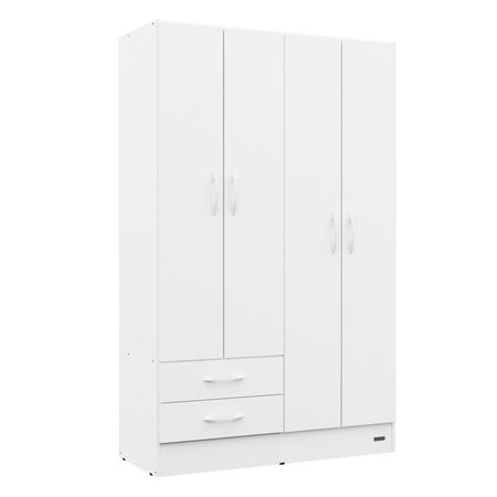 ROPERO PLACARD MOSCONI 4 PUERTAS BLANCO EXPRESS 2 CAJONES 55955 COLOR BLANCO