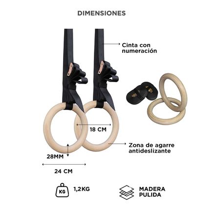 Anillas De Madera Gadnic Gimnasia Calistenia