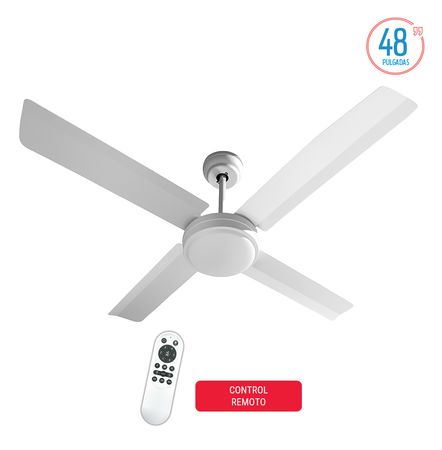 Ventilador de Techo Liliana VTHB704R 4 palas blanco luz control 48"