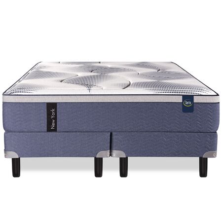 Colchon y Sommier Serta New York Super King 200x200x35cm de Resortes Pocket con Europillow Visco Inteligente