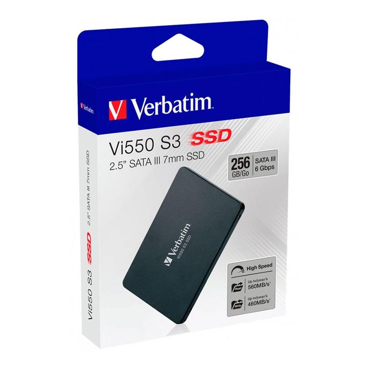 Disco Solido Interno Ssd Verbatim Vi550 256gb Sata 3 2.5 Color Negro - Vista 2