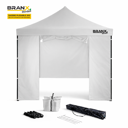 Gazebo 3x3 Metros Paredes Puerta Branx Autoarmable Plegable