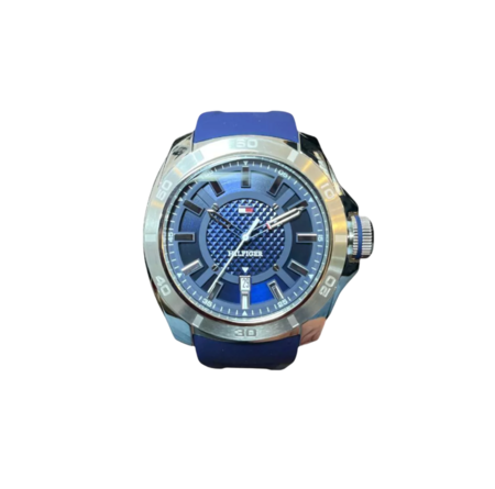 RELOJ ANALÓGICO TOMMY HILFIGER - FDO AZUL CAJA CUARZO MALLA SILICONA (RTH0737)