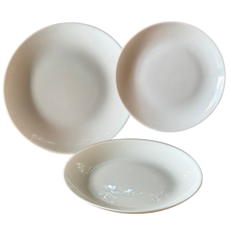 Vajilla 18 Pzas Playo Hondo Postre P/6 Vidrio Templado Blanc