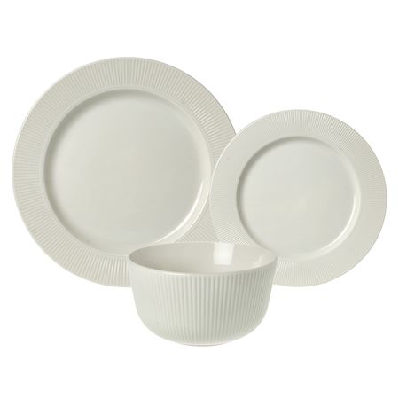 Vajilla 18 piezas Plato Playo Postre Bowl Porcelana Aston