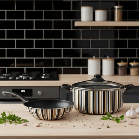 Batería Antiadherente Cacerola Olla Wok Aston Tutti Black