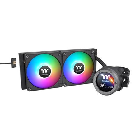 Water Cooling Thermaltake TH240 V2 Ultra Ex ARGB Sync AIO 240mm Black Water Block 2.1inch LCD