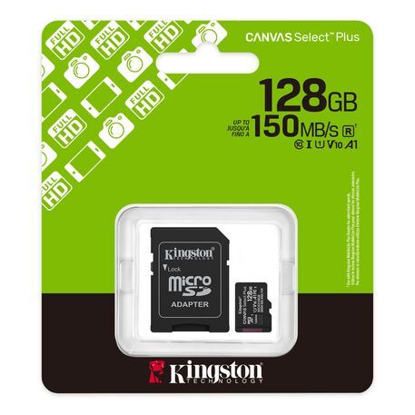 Tarjeta MicroSD Kingston Canvas Go! Plus 128GB Clase 3 - Vista 1