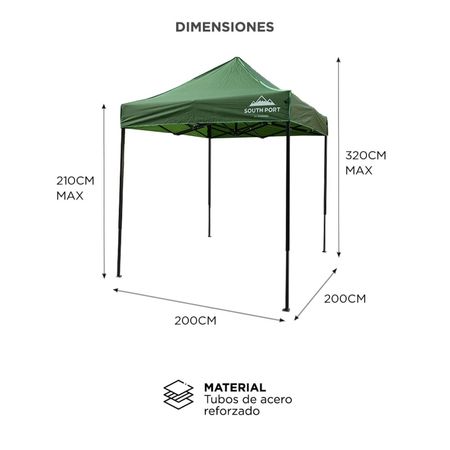 Gazebo Sin Paredes Gadnic 2x2 mts Impermeable