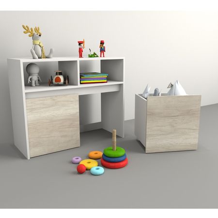 Juguetero Con Dos Cajones Tables Cod: 3037 Nevado/Blanco