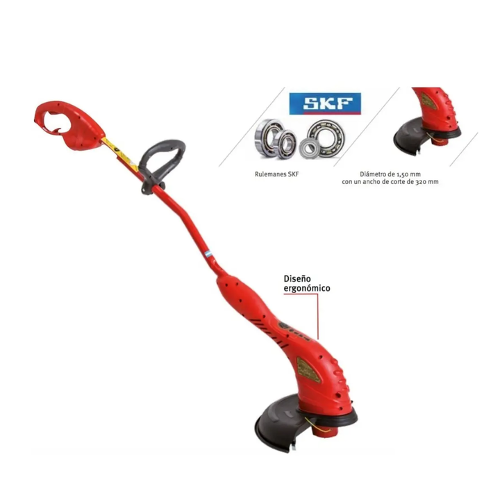 bordeadora eléctrica petri plus 900w roja manillar regulable rojo 3001005 - Vista 3