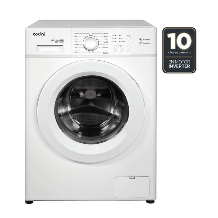 LAVARROPAS CODINI AIAFE6010B FRONTAL 6 KG 1000 RPM INVERTER BLANCO - Vista 5