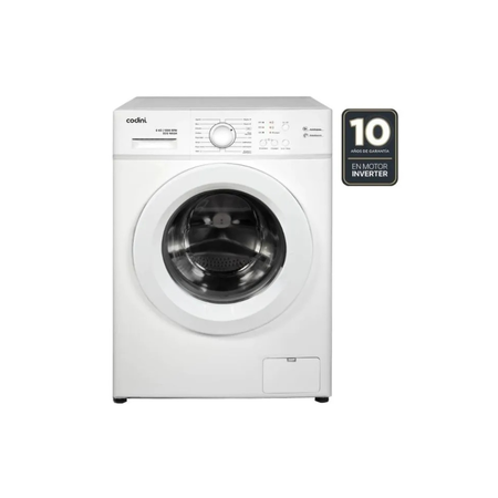 Lavarropas Automático Codini AIAFE6010B Steam 6Kg 1000Rpm Inverter Blanco