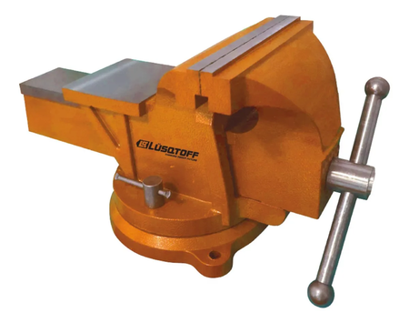 Morsa De Banco 6'' Con Base Giratoria Lusqtoff Lmo6 Yunque Naranja