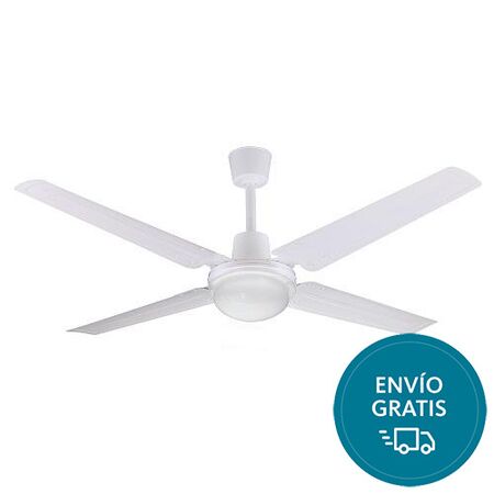 Ventilador techo Liliana Palas metalicas blanco Con luz led