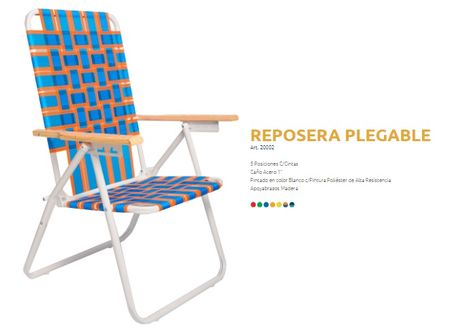 Reposera Plegable Descansar 5 Posiciones C/Cintas 20002
