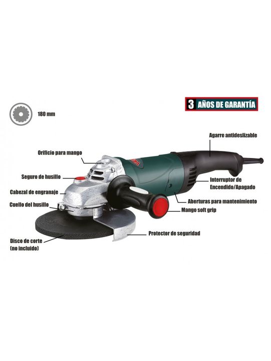Amoladora Angular Versa 1800W 180 mm Profesional - Vista 2