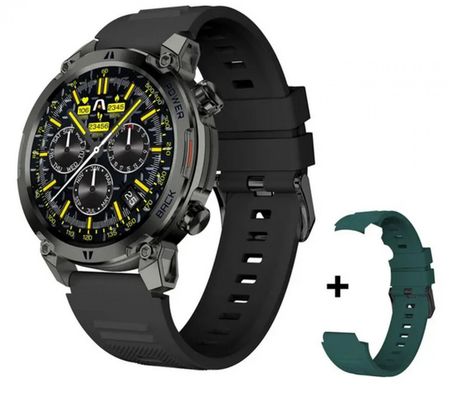 Smartwatch Argomtech C70 Black Aluminium 2 Correas Incluidas Black y Green 1.39 Display