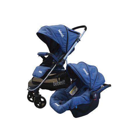 Coche Travel System Bebesit Manillar Rebatible Azul 1390ts-D