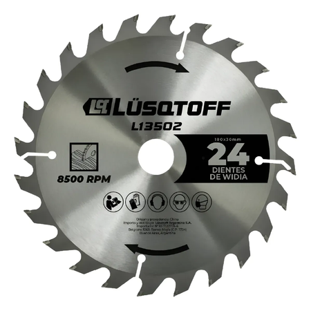 Disco De Sierra 24 Dientes Widia 180mm Lusqtoff L13502 Acero