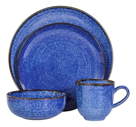 Set Vajilla De Porcelana 24 Piezas Antique Blue 