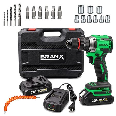 Taladro Atornillador Inalámbrico Branx Bateria 20v Litio Brushless