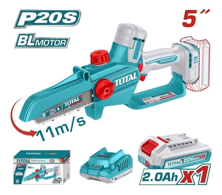 Mini Motosierra Brushless A Bateria 5'' Total Tgsli20561 20v - Vista 3