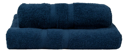Juego de Toalla y Toallon F. Valente 400Grs Liviano Azul Oscuro
