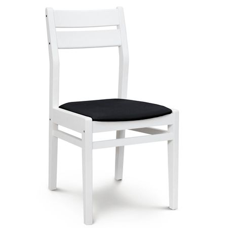 Silla de Comedor Docta lustre Blanco Tapizado Inka Negro Espacity