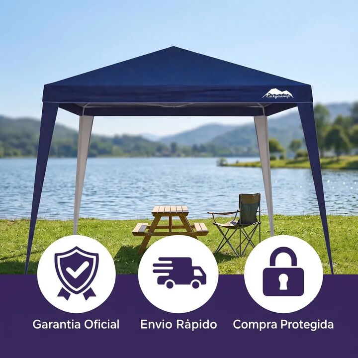 Gazebo Outdoors Easycamp 7030 3x3m Rafia Impermeable Azul - Vista 8