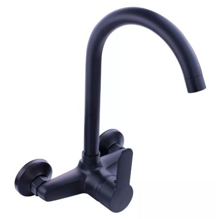 Grifería Negra Monocomando Rieti By Gadnic De Pared Baño y Cocina