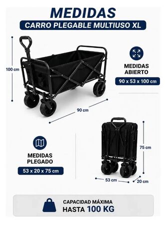 Carro Plegable Multiuso Reforzado 100kg Fw3015