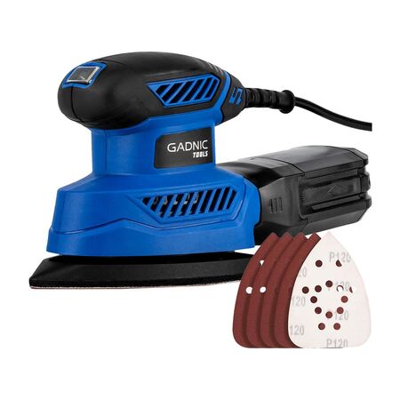 Lijadora Eléctrica Gadnic + 5 Hojas de Lija 130w 1300 rpm