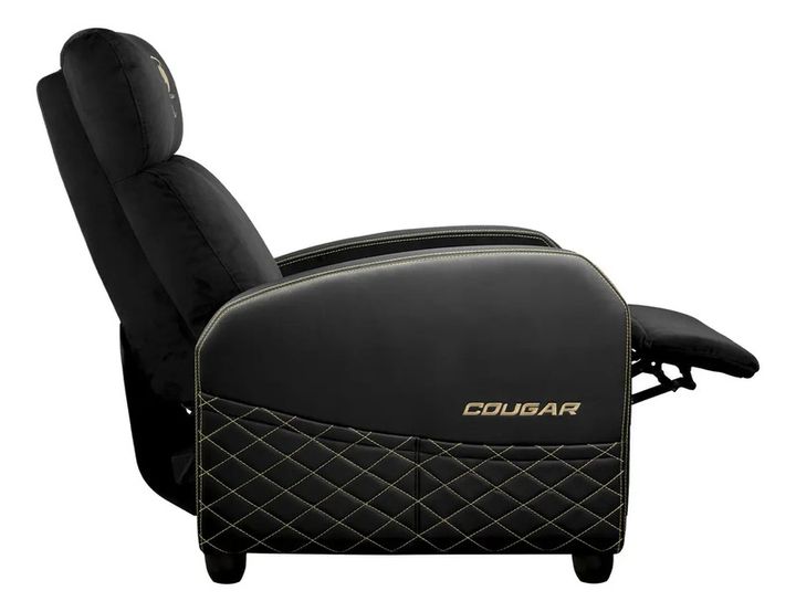 Sillon Gamer Cougar Ranger Elite Gold Tapizado De Terciopelo Negro - Vista 4