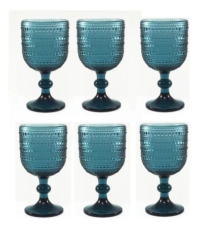 SET X 6 COPAS LABRADA DOTS AZUL ETXE