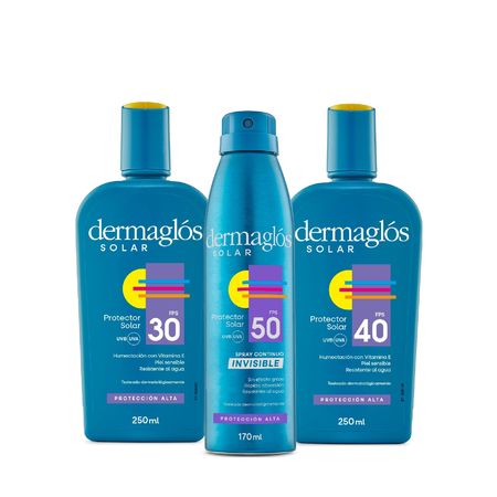 Dermaglos Set Solar Emulsion Fps30 + Fps40 + Spray Fps50