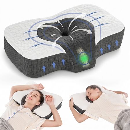 Almohada Memory Foam Gadnic Cervical Ortopédica Ergonómica Espuma Viscoelástica Funda Desmontable Lavable