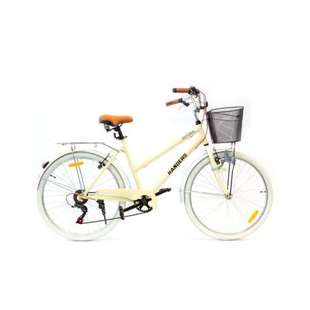 Bicicleta De Paseo Randers 26p Aluminio 7 Vel Crema Bke-726-A