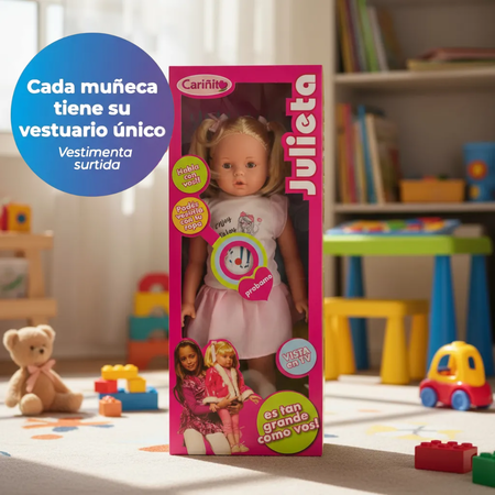 Muñeca Cariñito Julieta 85cm 12 frases varios vestuarios (530)