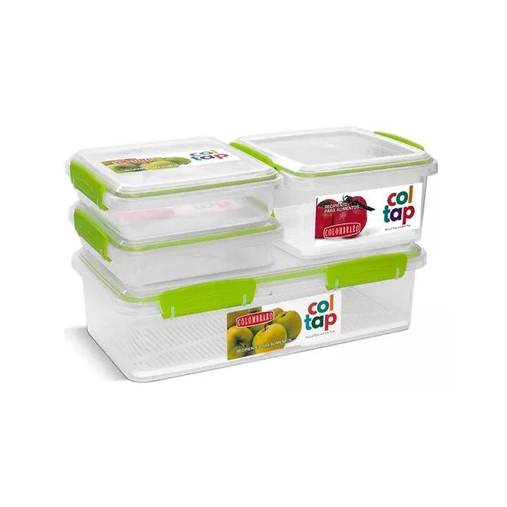 Set de 4 Contenedores De Alimentos Coltap Colombraro - Vista 2
