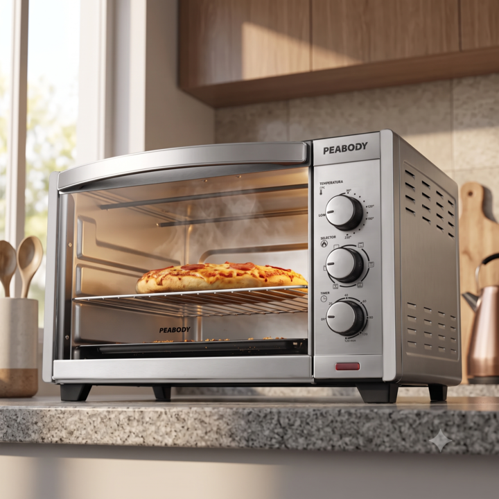 Horno Eléctrico 54 Lts Peabody Pe-he55s Conveccion 2200w Luz - Vista 5