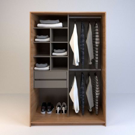 Vestidor 1,20m 2 Cajones Olmo F.|gris C. Tables