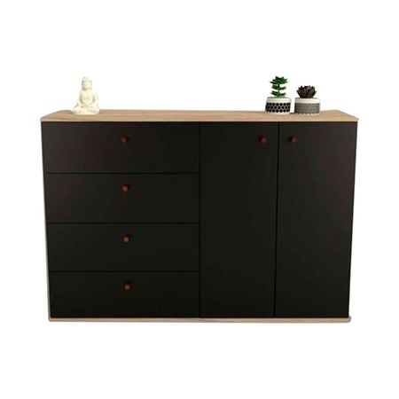 Bahiut Vajillero 7009 129x90x38 Cm Olmo F. Negro
