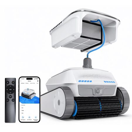 Robot Limpia Piletas Gadnic 2 En 1 Barrefondos y Skimmer Inteligente 4 Motores Cobertura 300 m2