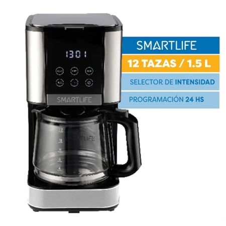 Cafetera Con Timer Y reloj Digital Smartlife Sl-Cmd1520