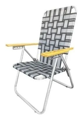 Reposera Sillon Plegable Descansar 5 Posiciones Aluminio 80001