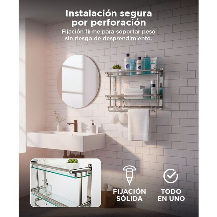 Organizador de Baño Gadnic BH01 Moderno Estante Porta Toalla - Vista 4