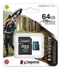 Tarjeta MicroSD Kingston Canvas Go! Plus 64GB Clase 3