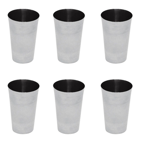 Set X6 Vasos De Acero Inoxidable 11 Cm