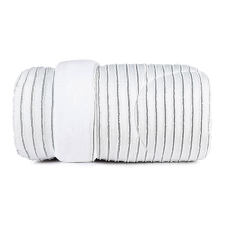 Acolchado Queen Size Altenburg Blend Sense Raya 5423.0 Blanco Negro